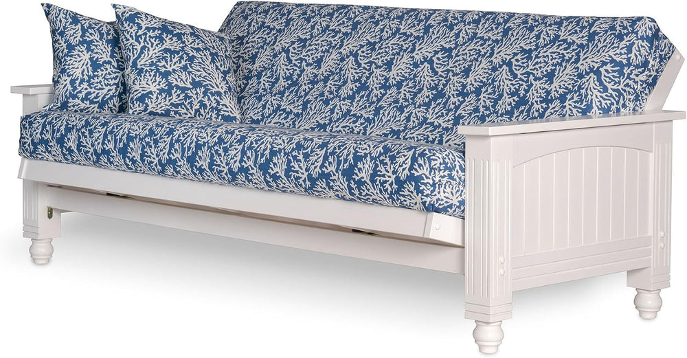 Nirvana Futons Cottage Futon Frame, Queen Size, Satin White Finish, Solid Woo...