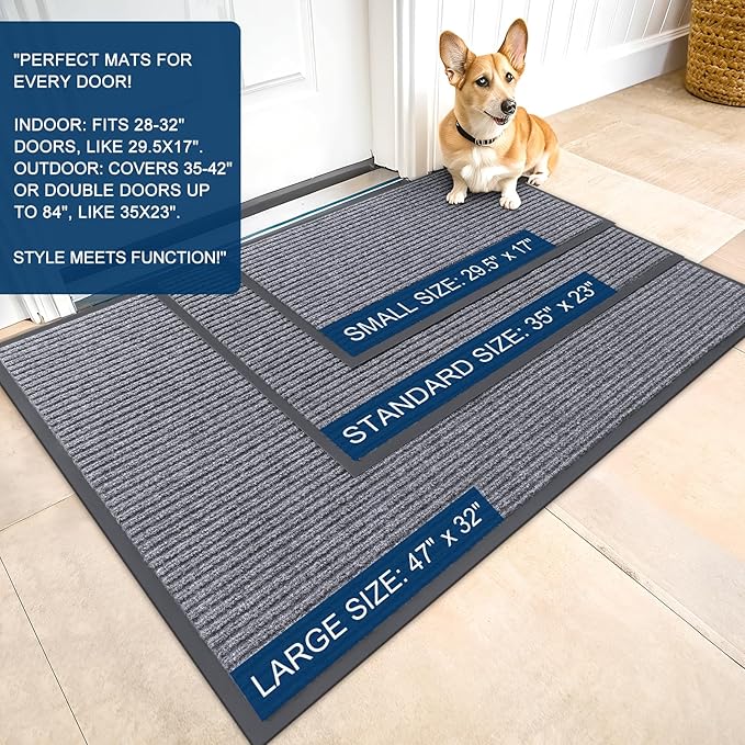 OLANLY Front Door Mat Indoor Outdoor Entrance, Waterproof Heavy Duty Doormat - Image 2