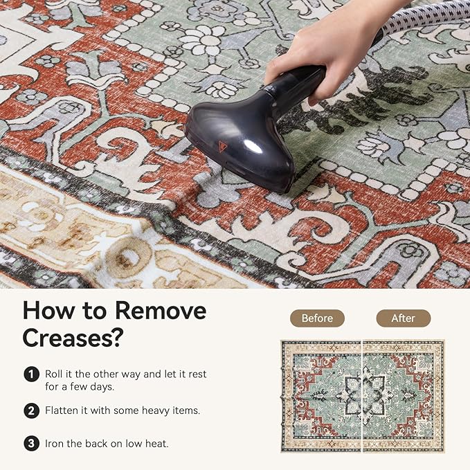 Lofus 5x7 Area Rugs for Living Room and Bedroom, Machine Washable Rug for - Image 8