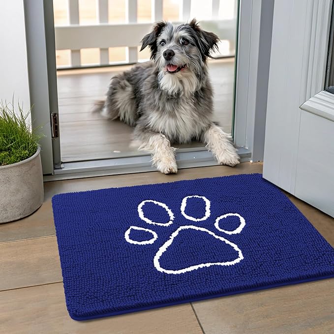 Smiry Dog Door Mat for Muddy Paws, Absorbent Dirt Trapper Non Slip Quick Dry by Smiry