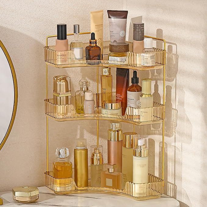 Aveniee Corner Bathroom Counter Organizer, Bathroom Countertop Shelf Makeup by Aveniee