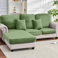 Couch Cover 6-Piece Elastic Velvet Couch Cushion Covers & Chaise Slipcovers by Taque