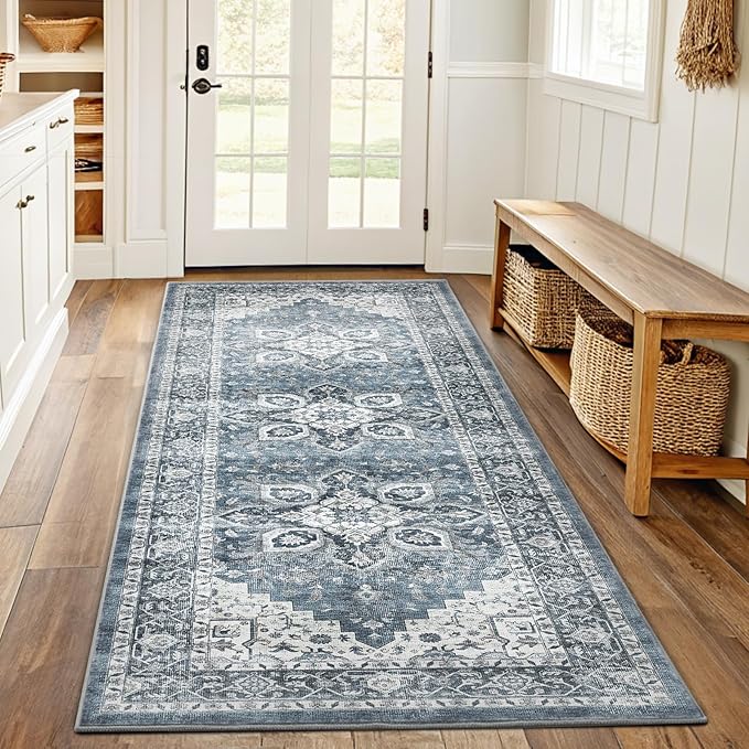 AMADA HOMEFURNISHING 2x6 Washable Runner Rug, Low-Profile Kitchen Rugs by AMADAHOMEFURNISHING