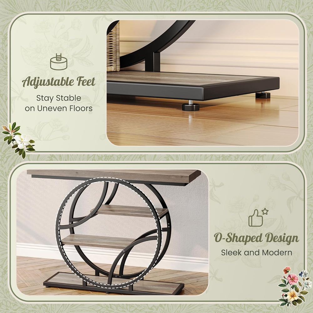 Huuger 41.3 Inch Entryway Table, Console Table with Shelves, Sofa Table
