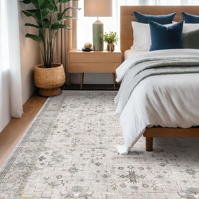 Hazo Haus Boho Light Grey Living Room Rug 8x10 - Image 6