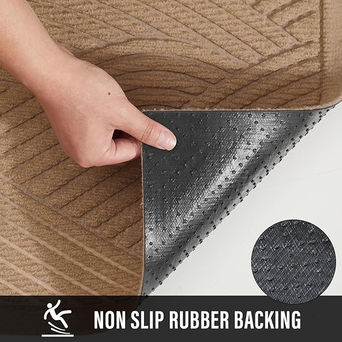 HIYARD Sturdy Front Door Mat, Absorbent Muddy Dirt Resist Welcome Door Mats - Image 3