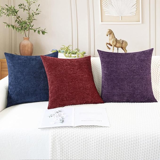 CaliTime Throw Pillow Covers Decorative 16 X 26 Inches Pack of 2 Cozy Chenille - Image 5
