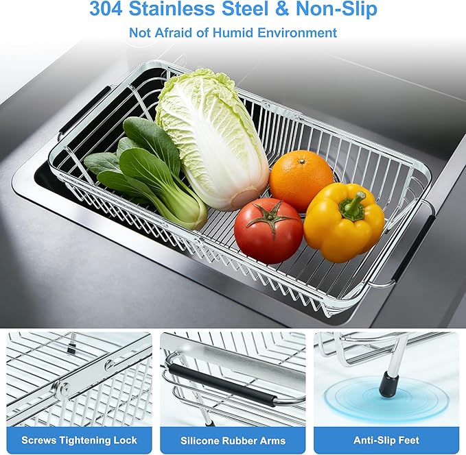 Dish Drying Rack Over The Sink, Stainless Steel Dish Racks