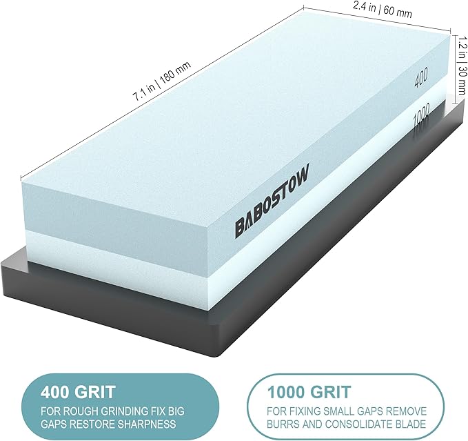 Premium Whetstone Knife Sharpening Stone 2 Side Grit 400/1000 Waterstone & - Image 2
