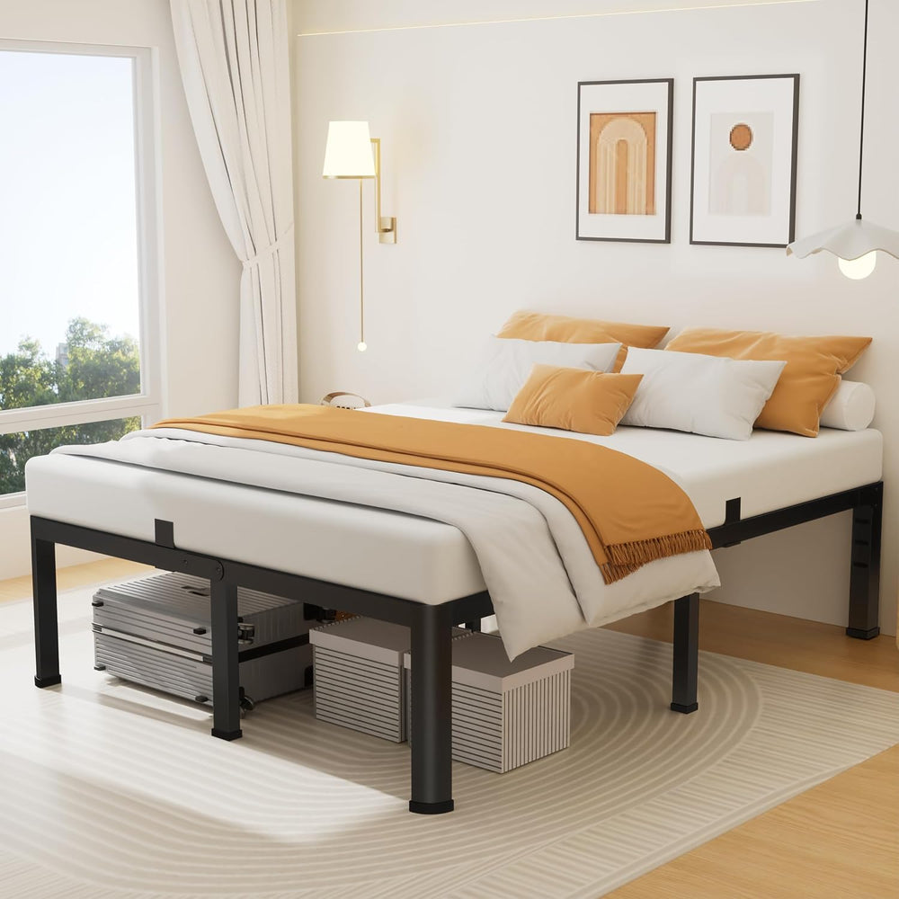 Superay 14 Inch Full Metal Bed Frame with Rounded Leg, Mattress Stopper