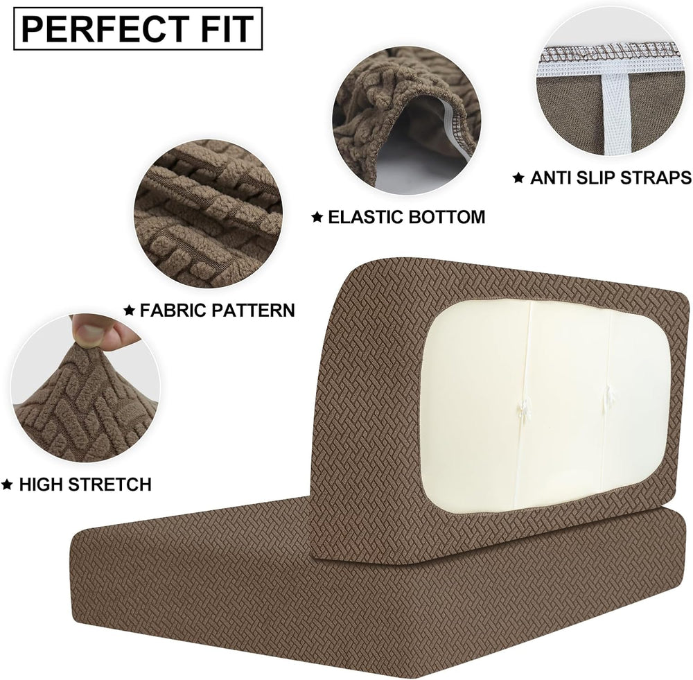 RV Couch Covers for Sofa Bed – 2 Piece with 2 Pillow Covers,Brown