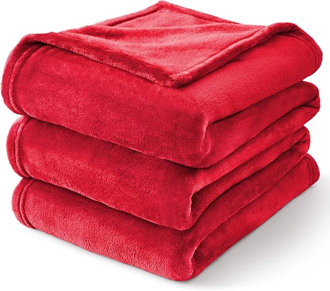BEDELITE Fleece Blanket Twin Size Red Throw Blanket - Image 8