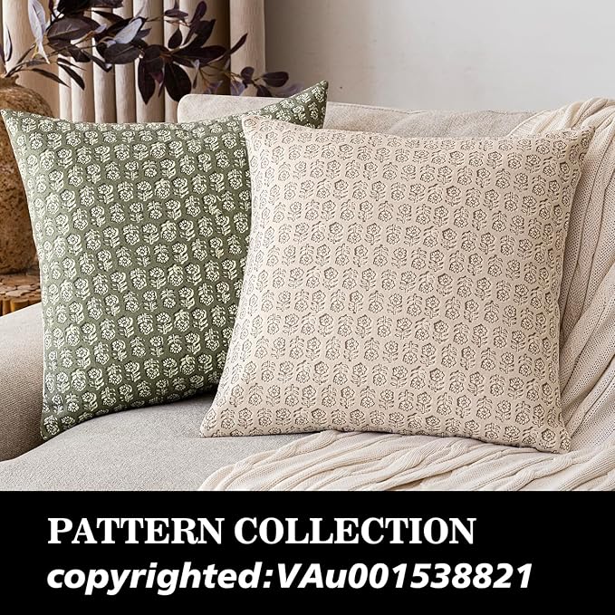 Foindtower Set of 2 Decorative Vintage Floral Print Throw Pillow Covers Neutral - Image 4