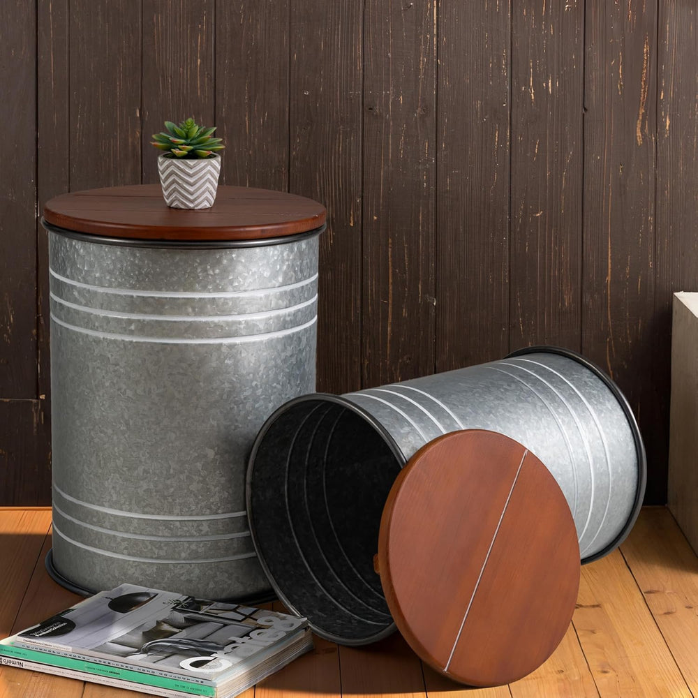 Glitzhome Nesting Tables for Living Room, Round Coffee Tables Set of 2, Metal...