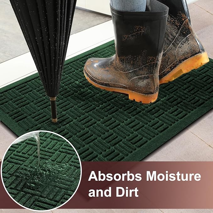 Mibao Front Door Mat Indoor Outdoor Entrance, Dirt Trapping Welcome Mats - Image 3
