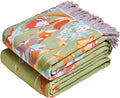 MSGKV Boho Throw Blanket 60"x80" Floral 100% Cotton Blanket by MSGKVHomeTextiles