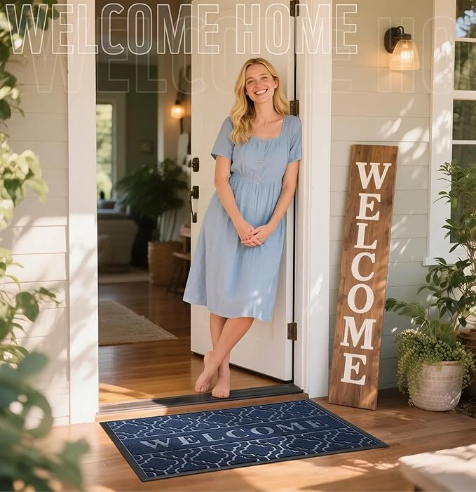 Yimobra Welcome Mat Outdoor Indoor, All-Season Waterproof Front Door Mat - Image 2