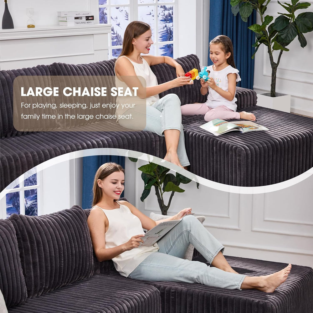 Hobestluk Boneless Couch Modular Sectional Sofa L-Shape Cloud Couch Lounge | ...