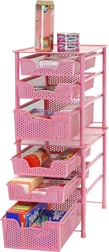 Simple Houseware Stackable 3 Tier Sliding Basket Organizer Drawer