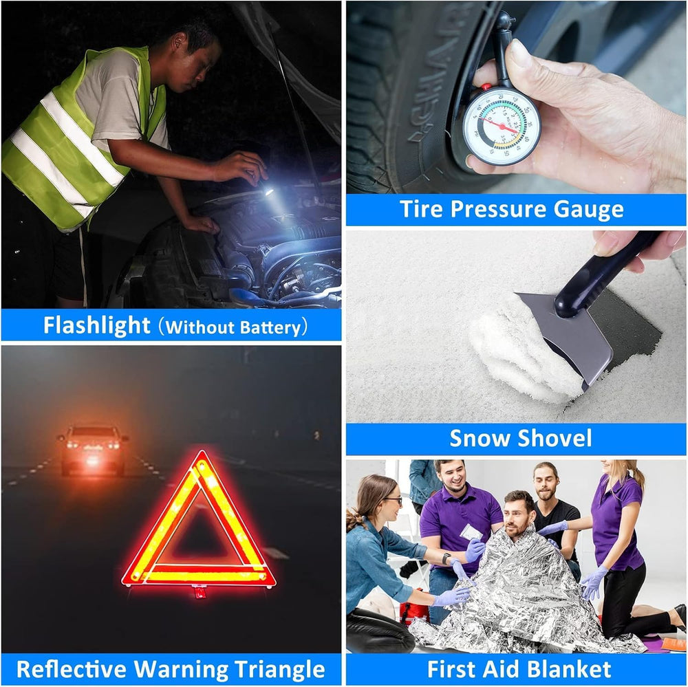 Car Emergency Kit with 2000A Car Battery Jump Starter- Car Roadside Emergency...