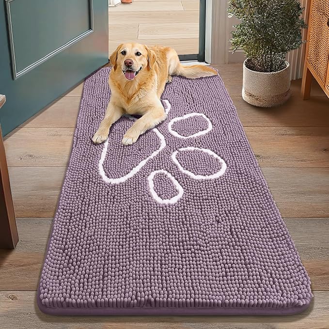 Smiry Dog Door Mat for Muddy Paws, Absorbent Dirt Trapper Non Slip Quick Dry by Smiry
