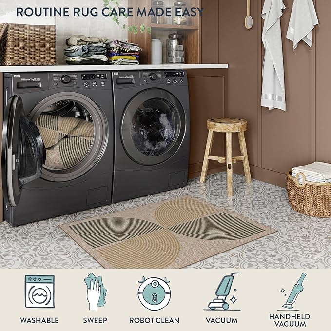 Lahome Enfys Rainbow Easy Jute Rug, 2x3 Entryway Rug Indoor Outdoor Front Door - Image 5