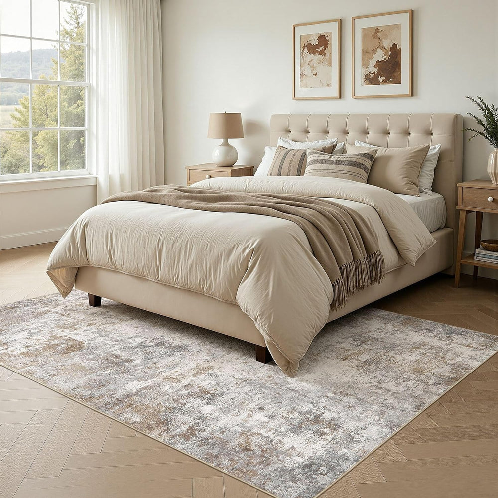 UERMEI 6x9 Area Rug Living Room Rugs - Washable Neutral Modern Abstract Soft ...