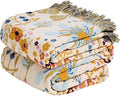 MSGKV Boho Throw Blanket for Couch 100% Cotton 50"x60" Floral Blanket Sofa by MSGKVHomeTextiles