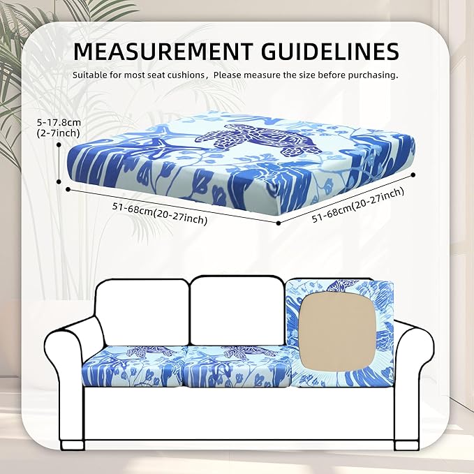 8Pcs Stretch Patio Cushion Covers, Outdoor Couch Covers Replacement, Outdoor - Image 2