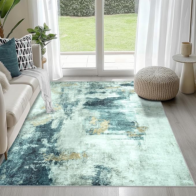 4x6 Area Rugs for Living Room Rug Washable: Abstract Rug for Dining Room by Aelenmu