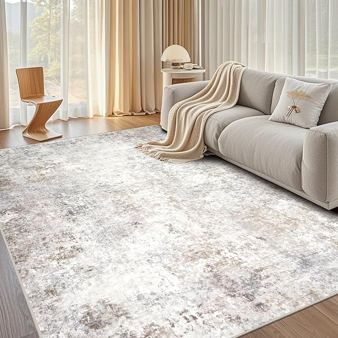 Washable Rugs 8x10 Area Rugs for Living Room, Modern Abstract Rugs for Bedroom by Srugn