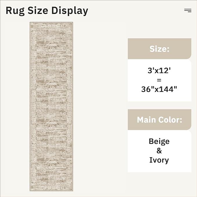 Runner Rug 3x12 Washable Non-Slip Hallway Runner Rugs - Image 5