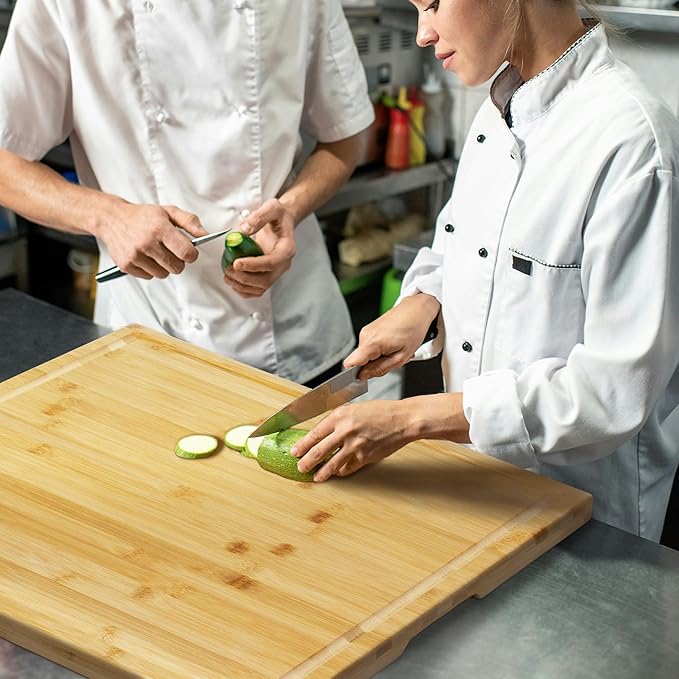 Utoplike Bamboo Cutting Board 20 x 20 inch, Large Wood Chopping Board