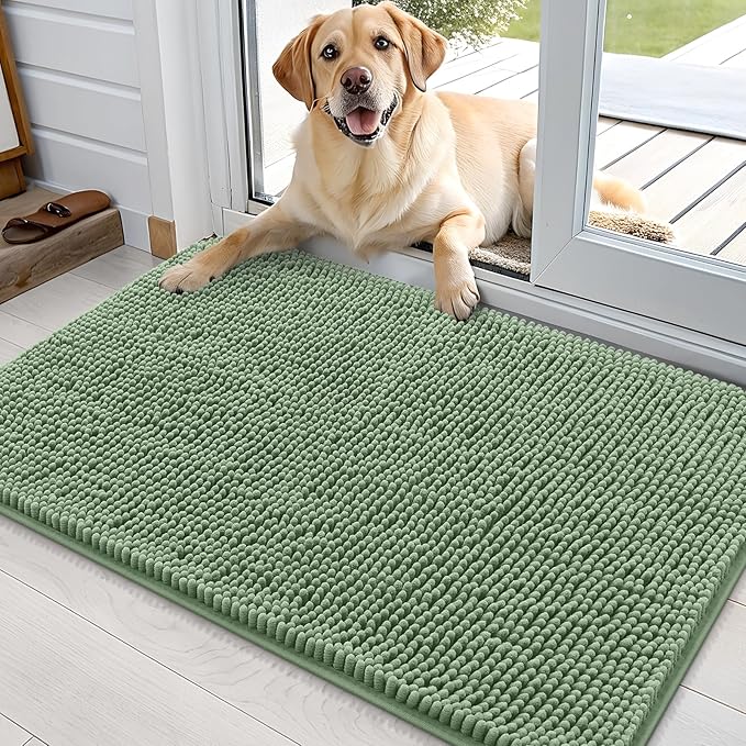 OLANLY Dog Door Mat for Muddy Paws 35x24, Absorbs Moisture and Dirt, Absorbent by OLANLY