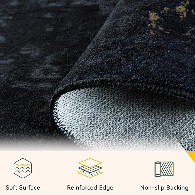 Washable Area Rugs 5'x7' Non-Slip Modern Abstract Soft - Image 4