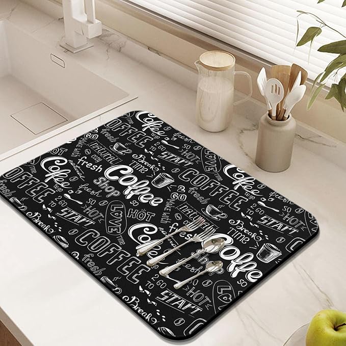Coffee Bar Mat Accessories for Countertop Super Absorbent Anti-Slip Silicone - Image 4