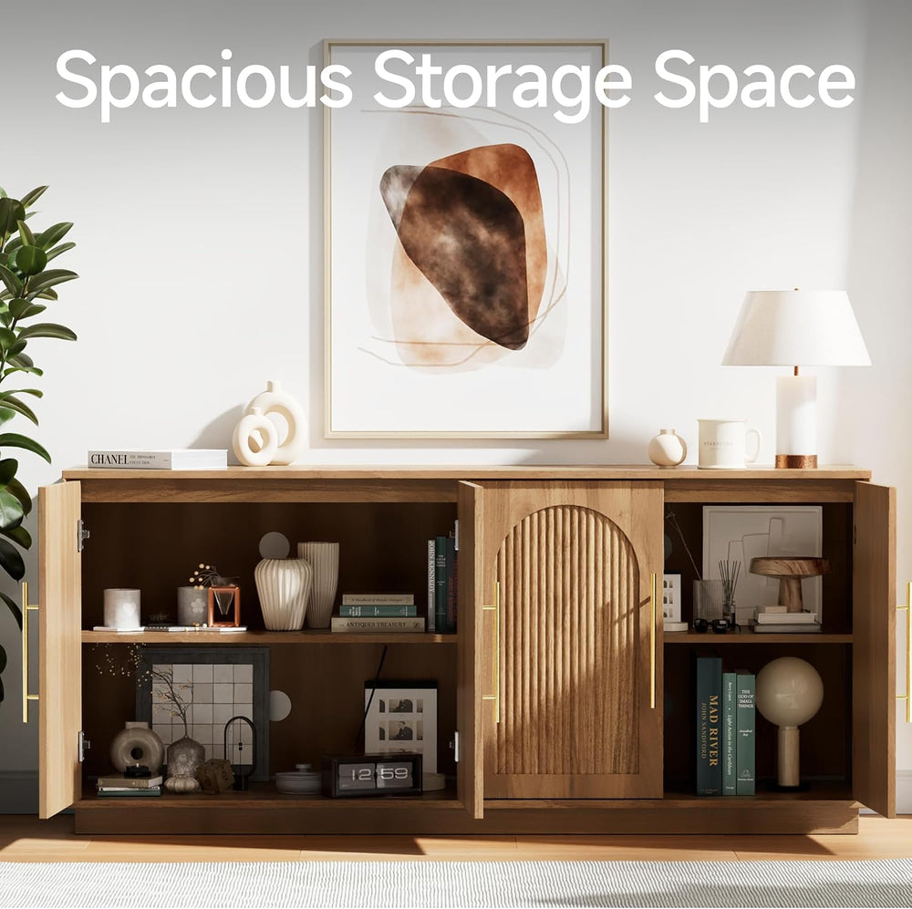 Modern Buffet Cabinet with Storage, 59.1”Sideboard Cabinet, OAK