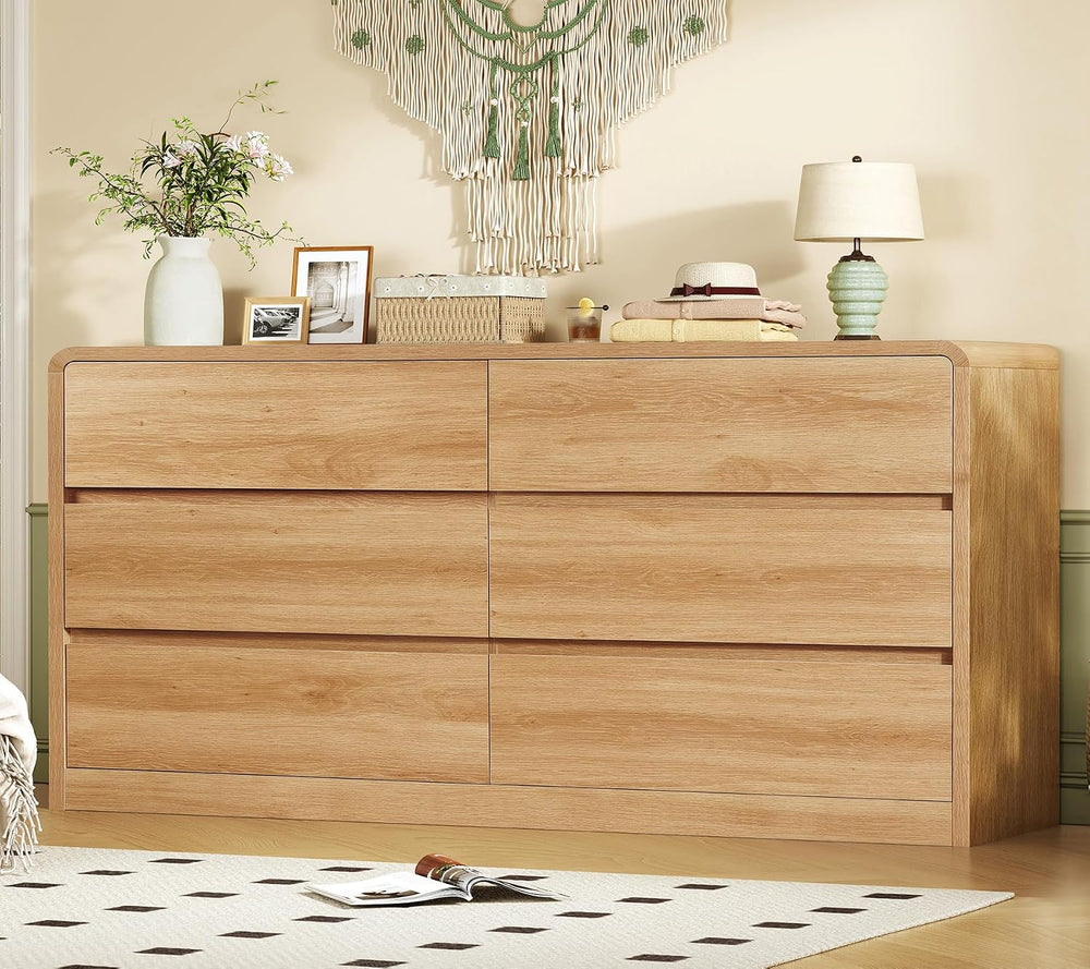 TEENFON 55" Dresser for Bedroom with 6 Drawers, Dressers & Chests of...