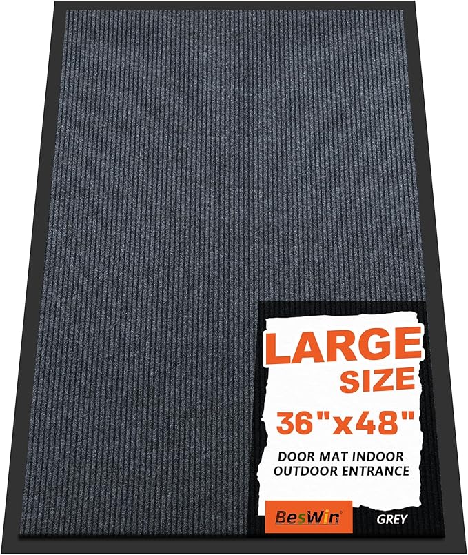 Extra Large Front Door Mat, 3 x 4 Feet Indoor Outdoor Entrance Mat, Heavy Duty by BesWin