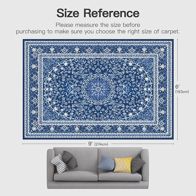 Lofus 6x9 Area Rugs for Living Room, Machine Washable Non-Slip Area Rug - Image 2