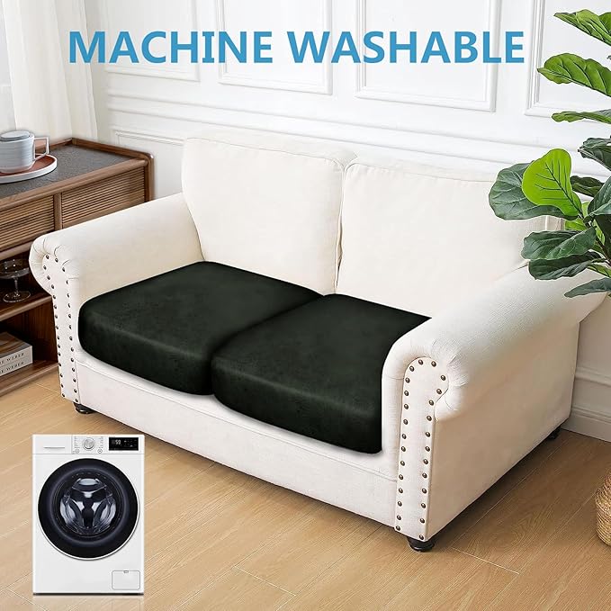 Leather Look Couch Cushion Covers Sofa Seat Slipcovers Sets Couches Furniture - Image 2