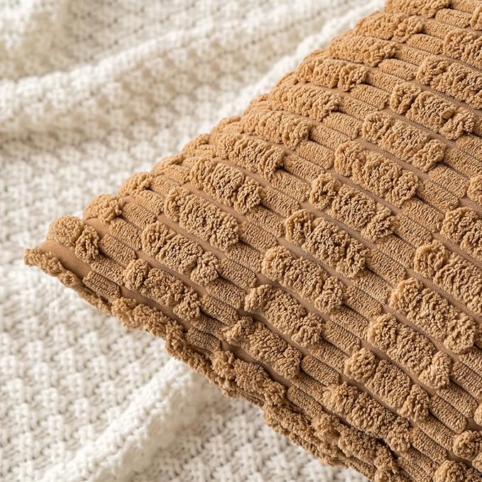MIULEE Pack of 2 Corduroy Decorative Throw Pillow Covers 20x20 Inch Soft Boho - Image 5