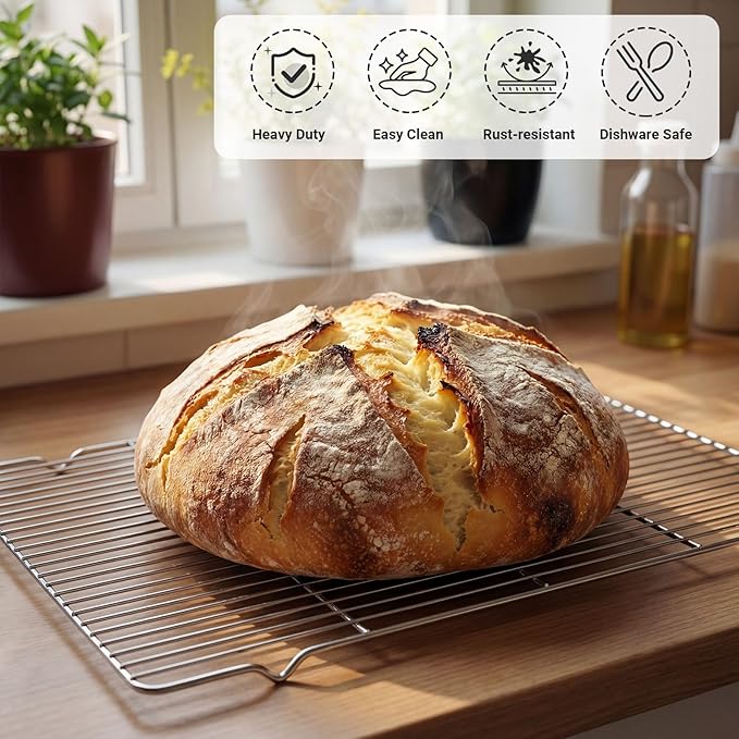 Lounsweer 6 Pcs Cooling Racks, 24L x 16W x 1H Stainless Steel Wire Rack - Image 4