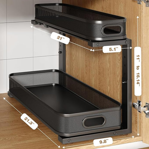 2 Pack 21.3IN-Depth Under Sink Organizer - Image 2