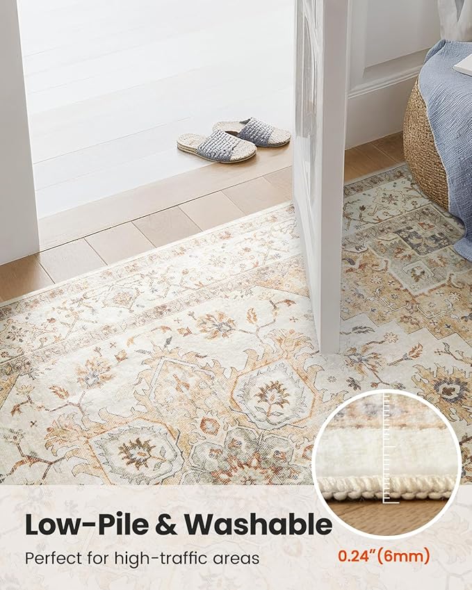AMADA HOMEFURNISHING 2x5 Washable Runner Rug, Low-Profile Kitchen Rugs - Image 6