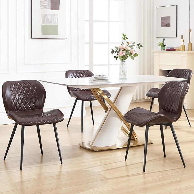 Dining Chairs Set of 2, Comfy Modern Dining Chairs with Thick Cushions, Uphol...