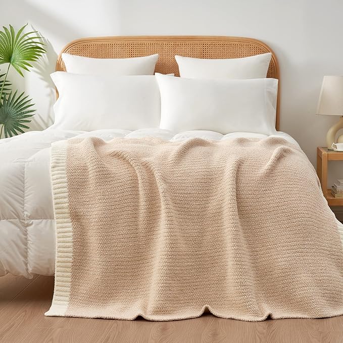 Snuggle Sac Super Soft & Reversible Heather Beige Throw - Image 7