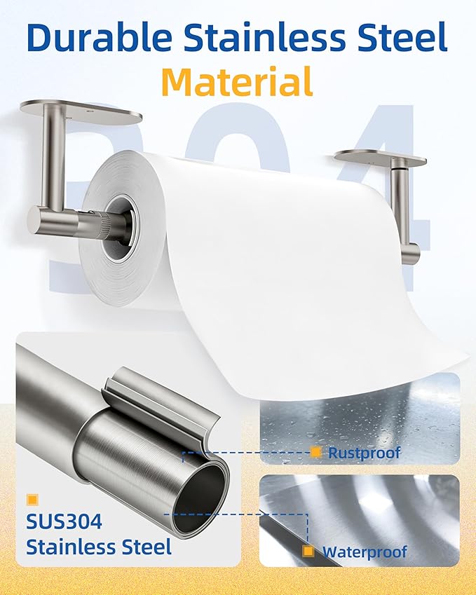 RUACQ Paper Towel Holder Under Cabinet, One Hand Tearing Paper Towel Holder - Image 5