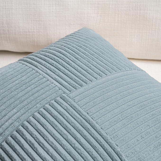 Fancy Homi Set of 2 Light Blue Samll Decorative Throw Pillow Covers 14x14 Inch - Image 4