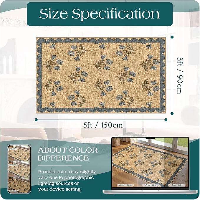 3x5 Floral Entry Rug